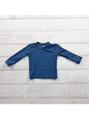 Rugged Butts Navy Blue Long Sleeve Swim Shirt Sun Protection UPF 12-18 Months